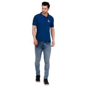 Men's Polos T Shirt SUKHOI-30 RAMA BLUE