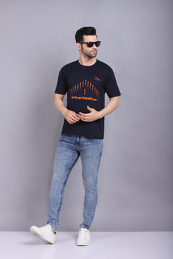 Men's Round Neck T shirt Tejas Navy