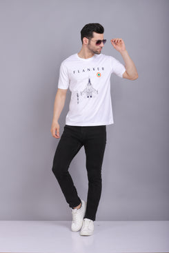 Men's Round Neck T shirt su30 white cotton