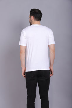 Men's Round Neck T shirt Tejas White